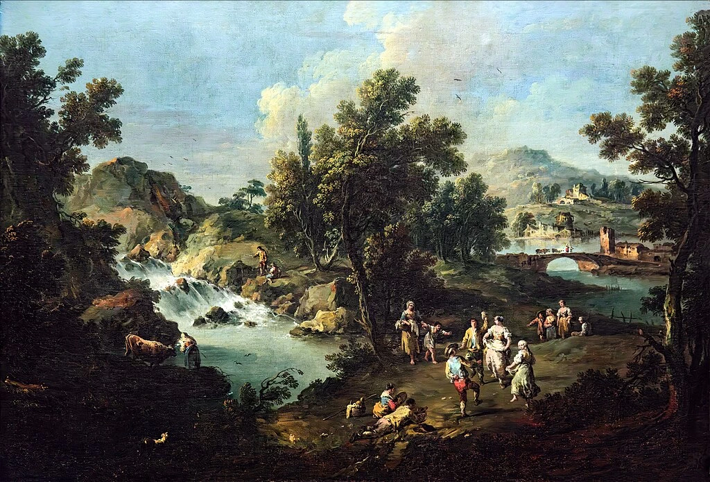 Paesaggio con ruscello e contadini che ballano - Museo del settecento veneziano, Venezia